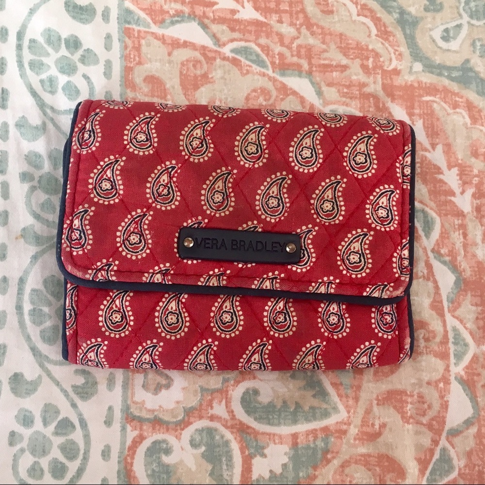 Vera Bradley Red Paisley Trifold Tri Fold Wallet ✨